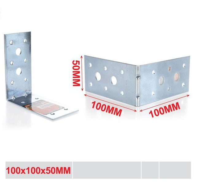 Hoekverbinder metaal 100 x 100 x 50 mm voor meubels en houtwerk