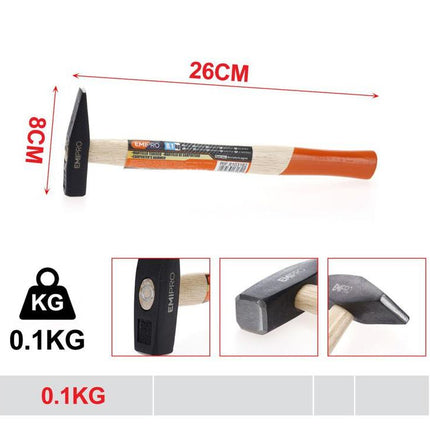 Kleine hamer met houten steel 0.1 kg voor kluswerk