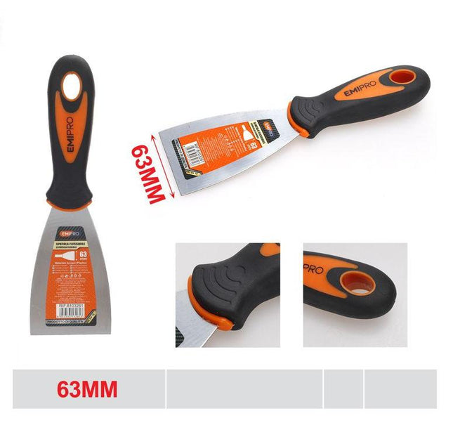Flexibel plamuurmes 63 mm met antislip handgreep