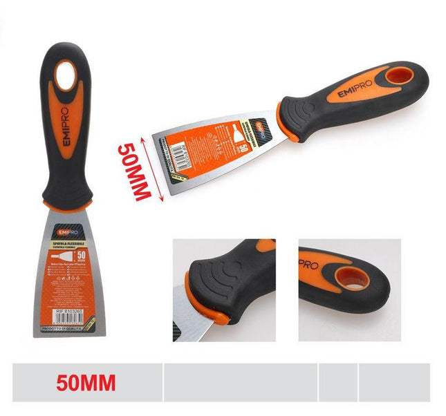 Flexibel plamuurmes 50 mm met antislip handgreep