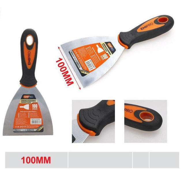 Flexibel plamuurmes 100 mm met antislip handgreep