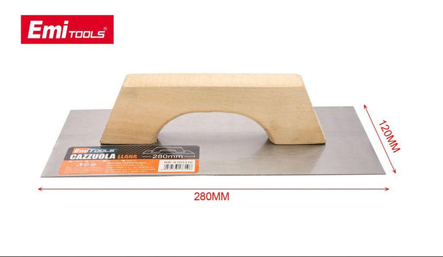 Pleisterspaan 280 mm met houten handvat metalen plakspaan voor pleisterwerk en renovatie