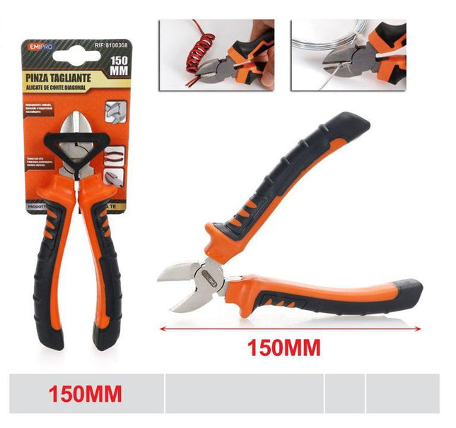 Zijkniptang 150 mm met antislip handgreep voor kabel draad en hobbywerk