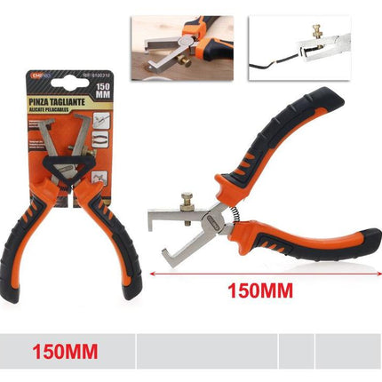 Draadstriptang 150 mm met snijfunctie en antislip handgreep voor kabels en draden