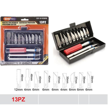 Precisie hobbymes set 13 stuks met snijmesjes