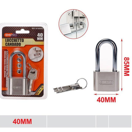 Hangslot met lange beugel 40 mm inclusief sleutels