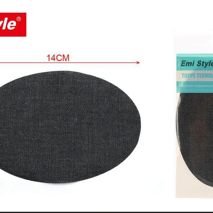 Strijkpatch denim zwart 14 x 9.5 cm voor kledingreparatie