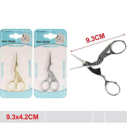 Borduurschaar ooievaar 9.3 cm roestvrij staal voor naaien borduren en draad knippen