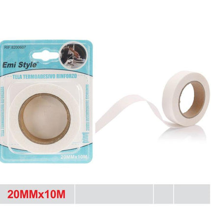 Witte thermo kleefband 20 mm x 10 m versterkte strijkband voor kledingreparatie