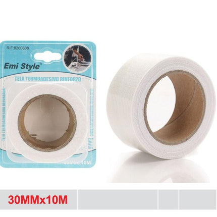 Strijkbare reparatieband wit 30 mm x 10 m voor kleding en stof