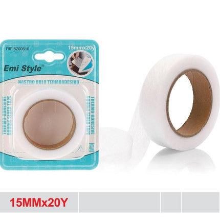 Strijkbare zoomband wit 15 mm x 20 yard voor kleding en stof