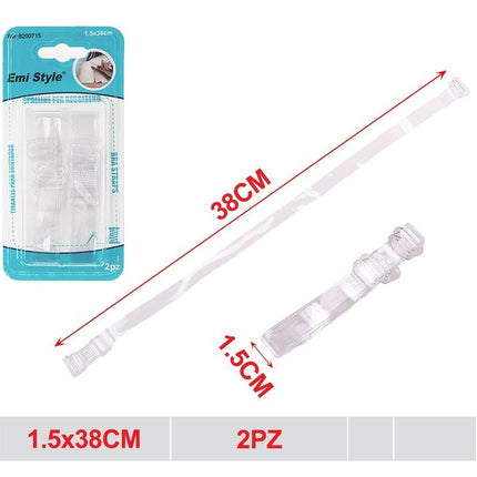 Transparante bh bandjes 2 stuks 1.5 x 38 cm verstelbare schouderbandjes