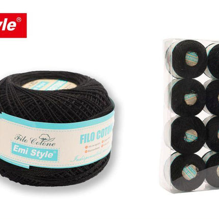 Zwart katoengaren 20 g bol katoen draad voor haken borduren naaien en handwerk