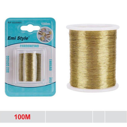 Goudkleurig decoratief draad 100 m nylon koord voor naaien hobby en cadeauverpakking
