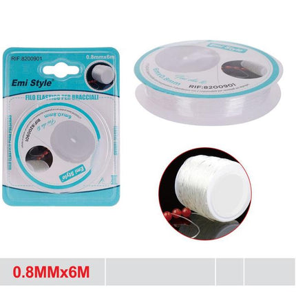 Elastisch draad voor sieraden 0.8 mm x 6 m transparant