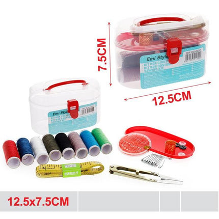 Naaidoos set met garen naalden en accessoires 12.5 x 7.5 cm