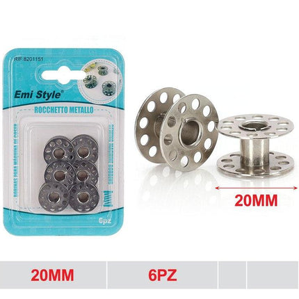 Metalen spoeltjes voor naaimachine 20 mm 6 stuks