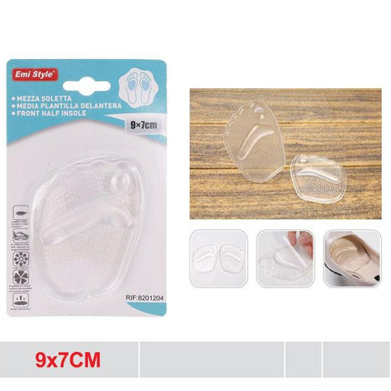 Voorvoet inlegzolen transparant 9 x 7 cm gel kussentjes voor schoenen