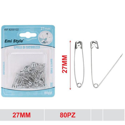 Veiligheidsspelden zilver 27 mm 80 stuks voor naaien en kleding