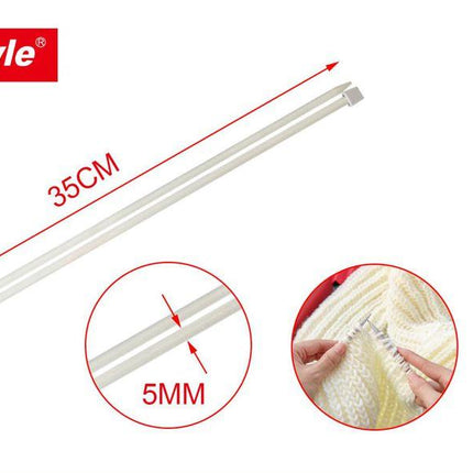 Breinaalden 5 mm x 35 cm rechte breipennen voor wol en handwerk