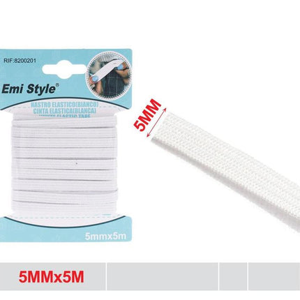 Elastische naaiband 5 mm x 5 m wit