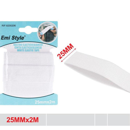 WITTE ELASTISCHE BAND 25MM*2M