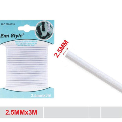 Elastische naaiband 2.5 mm x 3 m wit