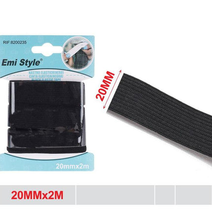 Elastische naaiband 20 mm x 2 m zwart