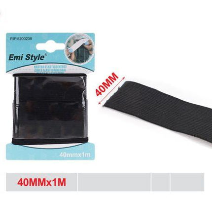 Elastische naaiband 40 mm x 1 m zwart