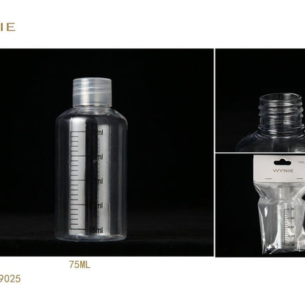 Transparante reisfles 75 ml navulbare plastic fles voor shampoo lotion en vloeistoffen