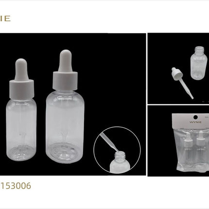 Transparante druppelflesjes set 2 stuks navulbare lege flesjes met pipet voor serum olie en vloeistoffen