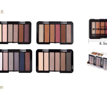 WYNIE eyeshadow palette 8.5 x 5.5 cm oogschaduw palet met 6 kleuren voor oogmake-up kleurvariant willekeurig