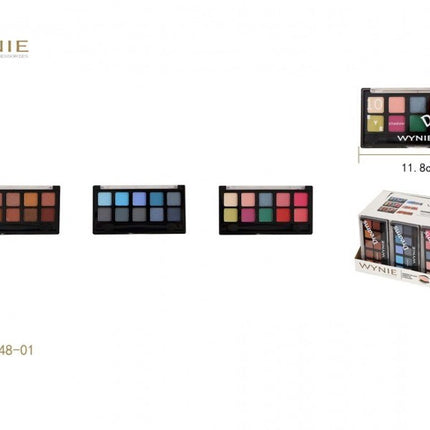 WYNIE oogschaduw palet 11.8 x 6.4 cm met 10 kleuren voor oogmake-up kleurvariant willekeurig