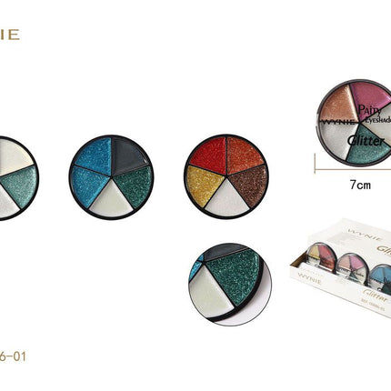 WYNIE glitter oogschaduw palet 7 cm 5 kleuren voor feest make-up en oogmake-up kleur willekeurig