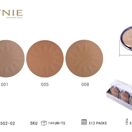 WYNIE Max Bronzer poeder 10 cm gezichtspoeder voor contour en warme make-up look kleur willekeurig