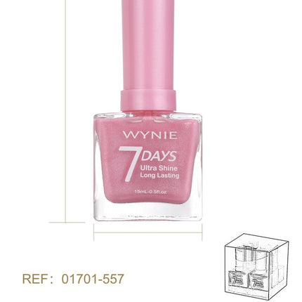 WYNIE nagellak 15 ml parelroze ultra shine long lasting voor manicure en nagelverzorging
