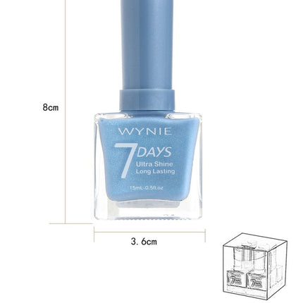 WYNIE nagellak 15 ml lichtblauw parelmoer ultra shine long lasting voor manicure en nagelverzorging