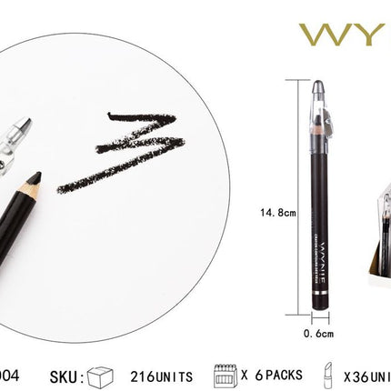 Zwart oogpotlood 1.3 g met puntenslijper voor eyeliner wenkbrauwen en oogmake-up