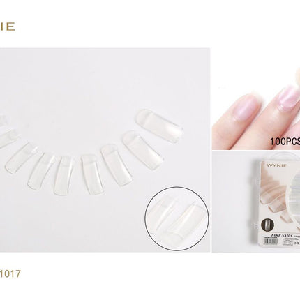 Transparante kunstnagels 100 stuks rechte nageltips voor manicure nail art en nagelverlenging