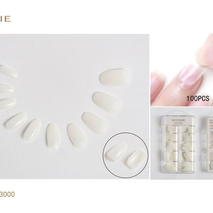 Naturelkleurige kunstnagels 100 stuks korte nageltips voor manicure nail art en nagelverlenging