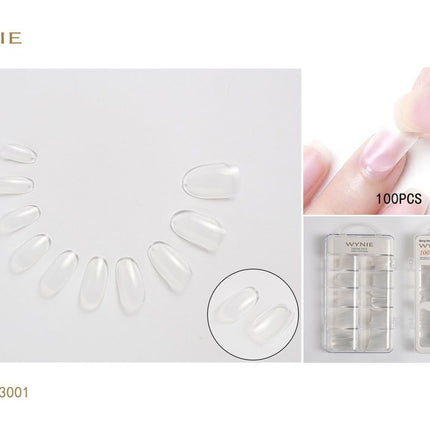 Transparante kunstnagels 100 stuks korte ovale plaknagels voor manicure en nail art