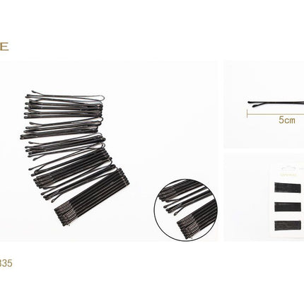 Zwarte schuifspeldjes 5 cm metalen haarspelden voor haarstyling knot opsteekkapsels en kleine haarlokken