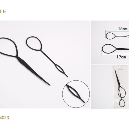 Zwarte haarvlecht tool set voor vlechten knotten en creatieve haarstyling