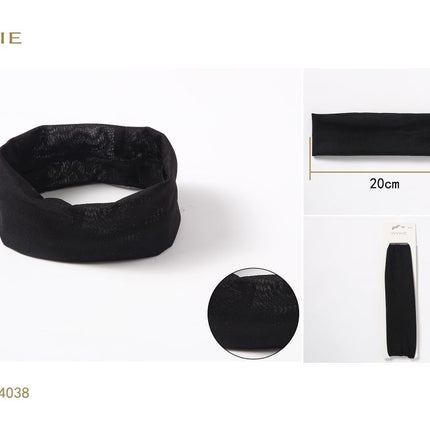Zwarte haarband 20 x 6 cm elastische hoofdband voor haarstyling make-up en gezichtsverzorging