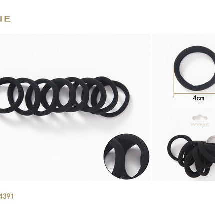 Zwarte haarelastiekjes 4 cm zachte elastieken voor paardenstaart en dagelijks haarstyling
