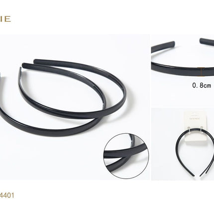 Zwarte haarbanden set 2 stuks 0.8 cm smalle kunststof diademen voor haarstyling
