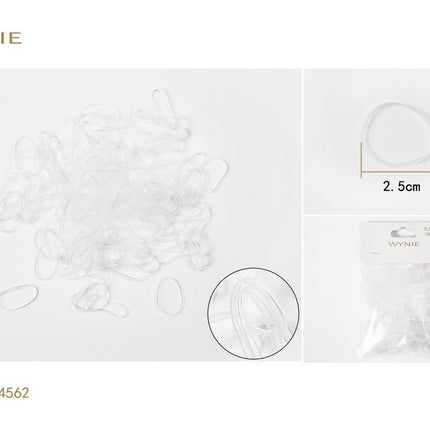 Transparante haarelastiekjes 150 stuks 2.5 cm kleine elastieken voor vlechten staartjes en haarstyling