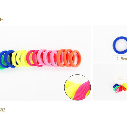 Gekleurde kleine haarelastiekjes 2.5 cm zachte elastieken voor vlechten staartjes en haarstyling