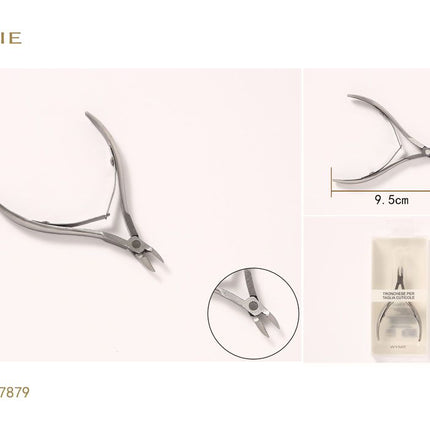 Roestvrijstalen nagelriemtang 9.5 cm zilver voor manicure en nagelriemverzorging