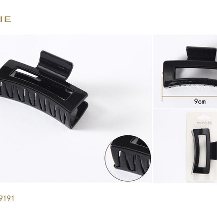 Zwarte haarklem 9 cm kunststof klauwclip voor haar vastzetten en dagelijks haarstyling